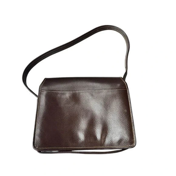 Vintage .Brown Leather Bag with Gold Lock